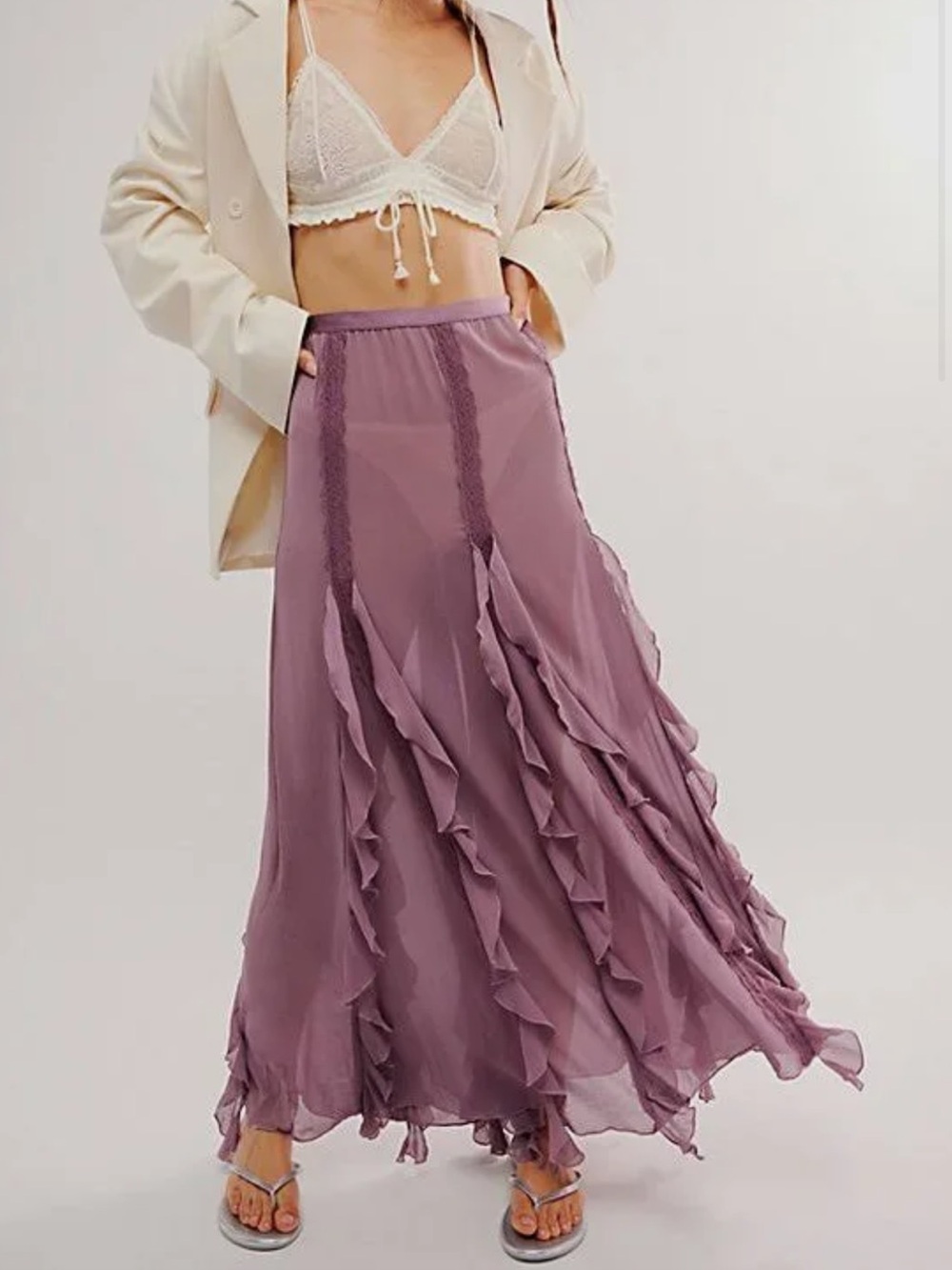 Plum Whimsical Icing on the Cake Intimately FP Fairycore Ruffle Chic